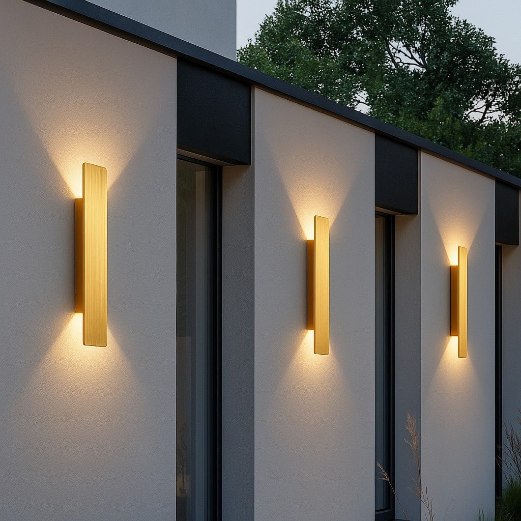 Golden Weatherproof LED Wall Lights - Outdoor Style and Durability - Tegulane Global