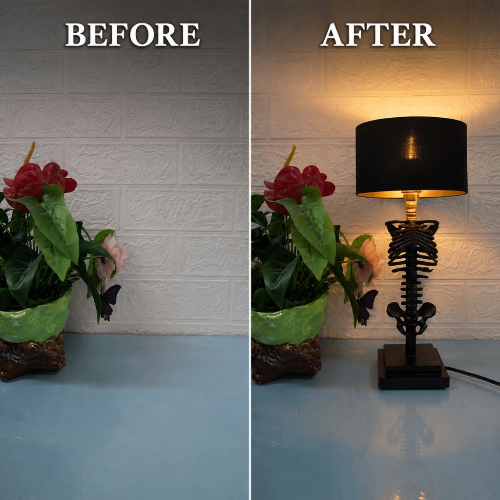 Gothic Skeleton Table Lamp - Tegulane Global