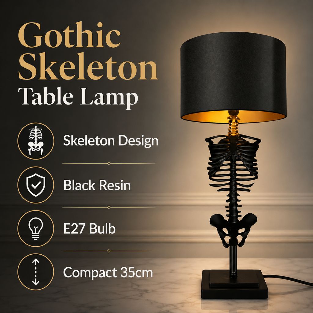 Gothic Skeleton Table Lamp - Tegulane Global
