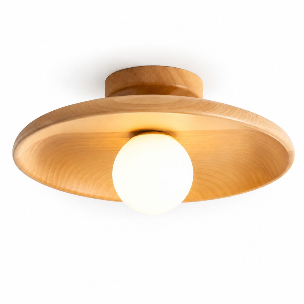 HaloWood Nordic Wood Round Ceiling Light - Tegulane Global