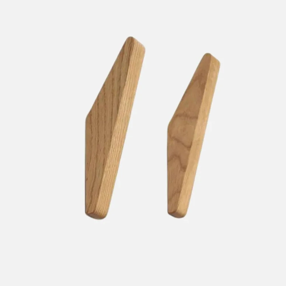 Handmade Wooden Wall Hooks - Set of 4 Boho Natural Wood - Tegulane Global