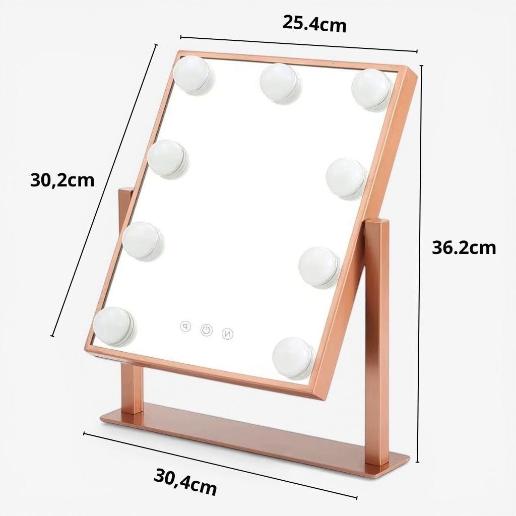 Hollywood Vanity Mirror with LED Bulbs 360° Rotation - Tegulane Global