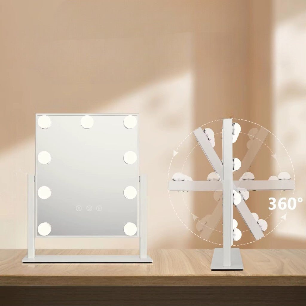 Hollywood Vanity Mirror with LED Bulbs 360° Rotation - Tegulane Global