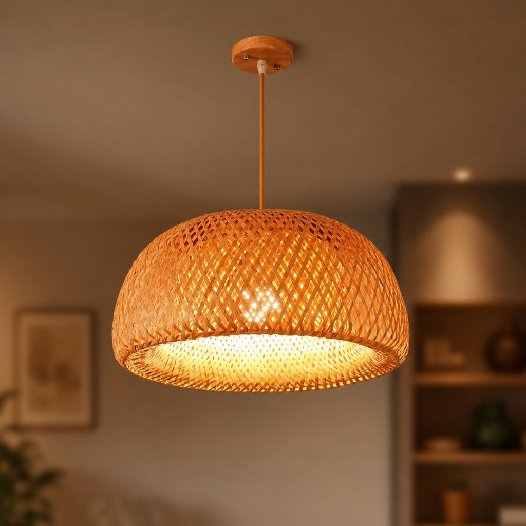 Hygge Woven Bamboo Pendant Light - Tegulane Global