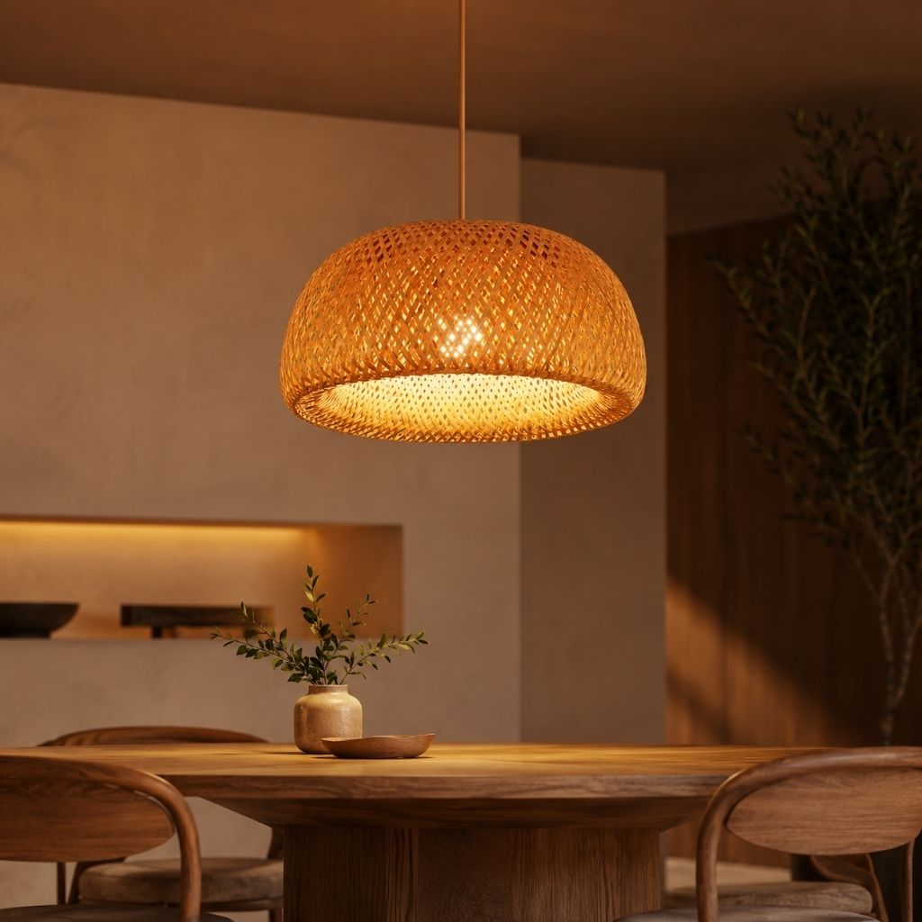 Hygge Woven Bamboo Pendant Light - Tegulane Global
