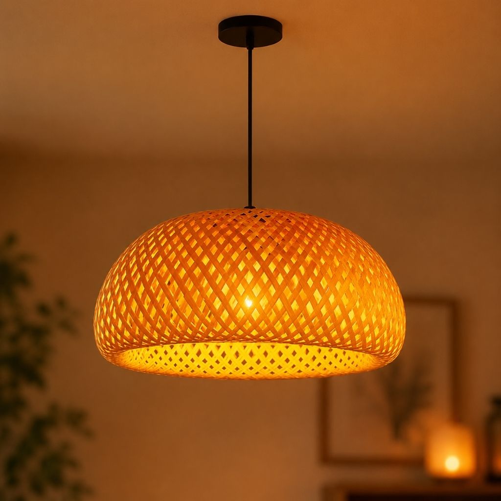 Hygge Woven Bamboo Pendant Light - Tegulane Global