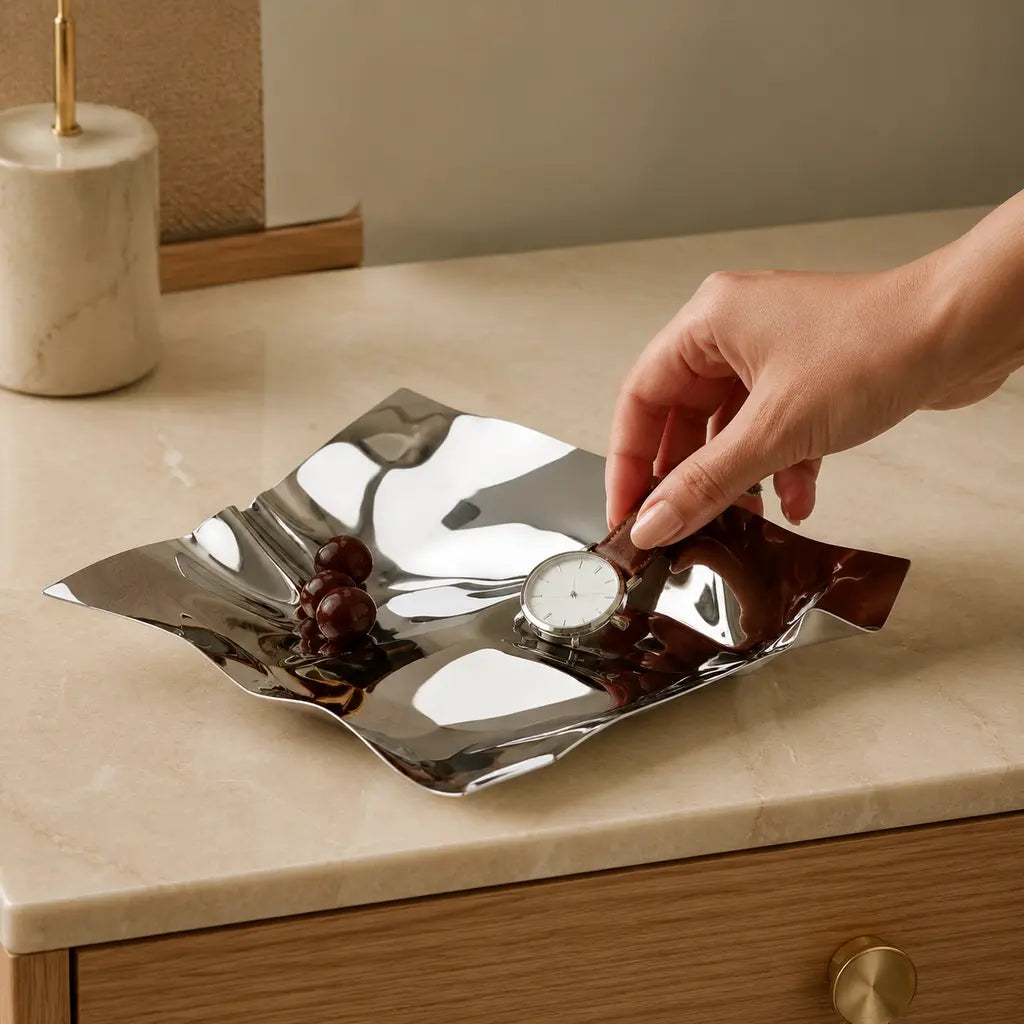 Irregular Stainless Steel Storage Tray - Tegulane Global