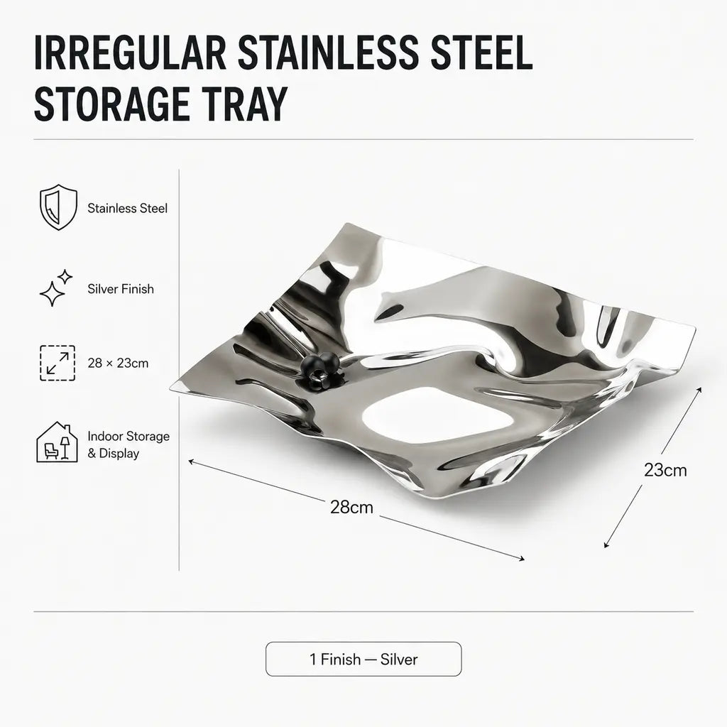 Irregular Stainless Steel Storage Tray - Tegulane Global