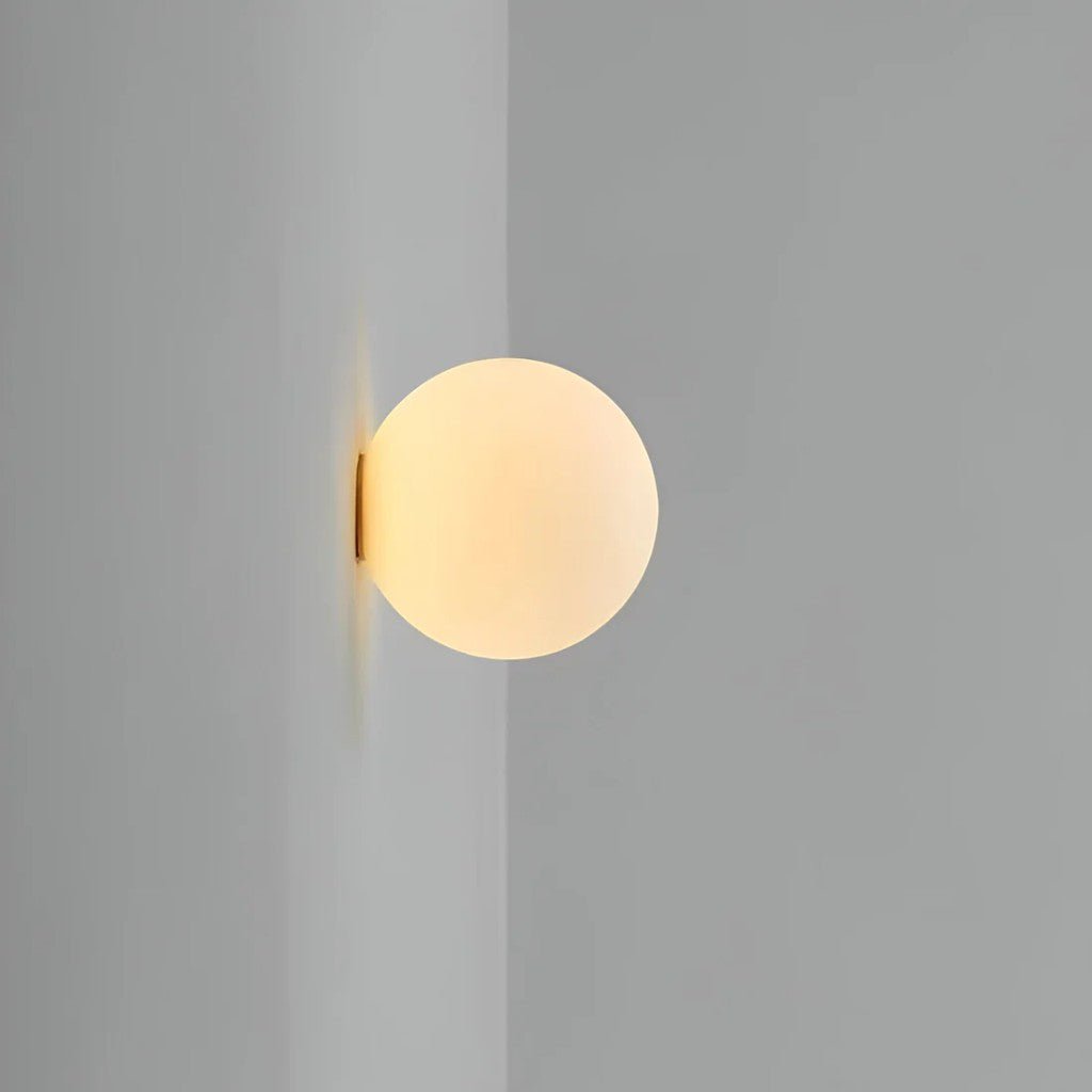 Japandi Minimalist Spherical Glass Wall Light Sconce - Tegulane Global