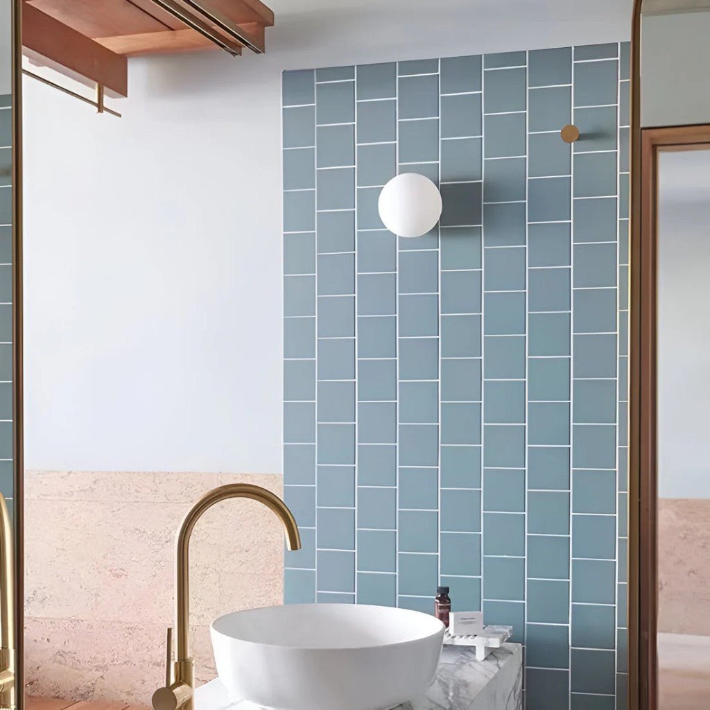 Japandi Minimalist Spherical Glass Wall Light Sconce - Tegulane Global