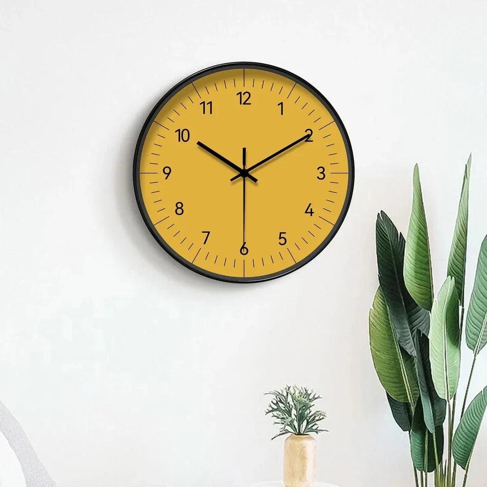 Large Yellow Wall Clock Nordic Minimalist Style - Tegulane Global