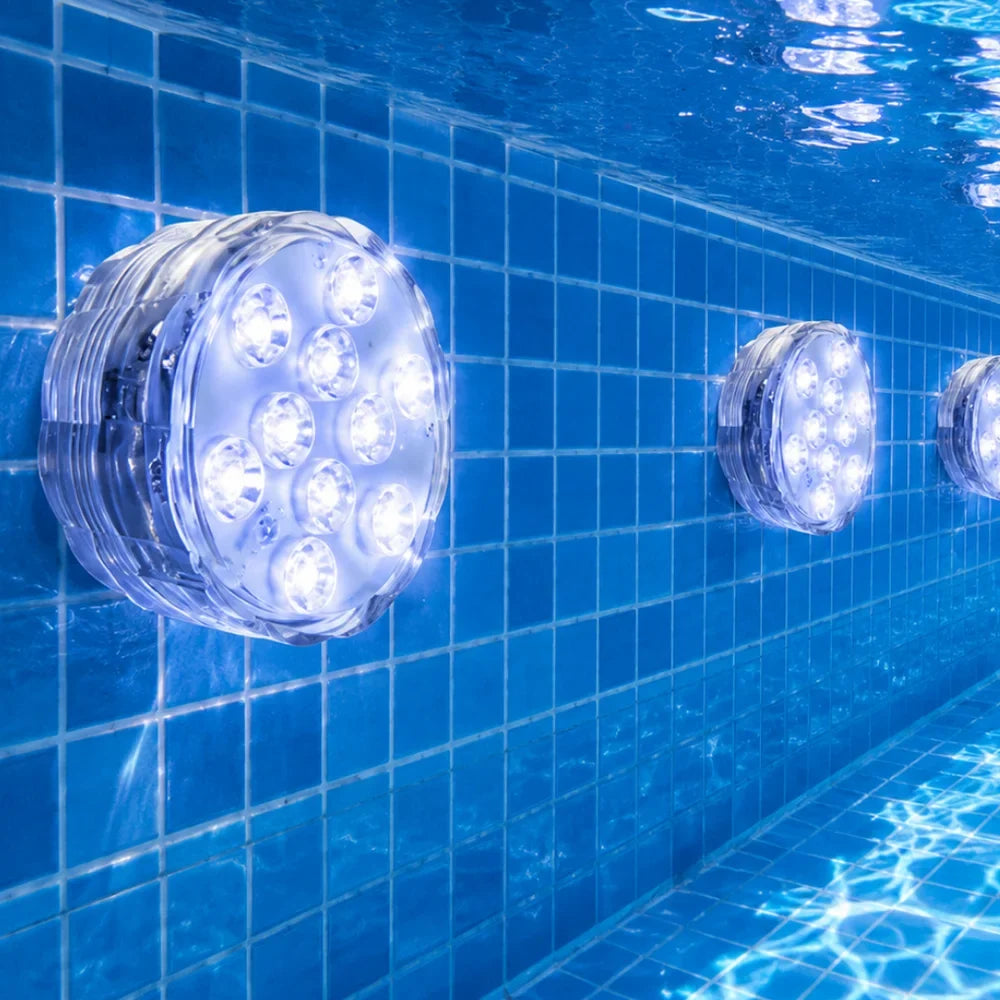LED Submersible Pool Light RGB IP68 Remote Control - Suction Cup Mount - Tegulane Global