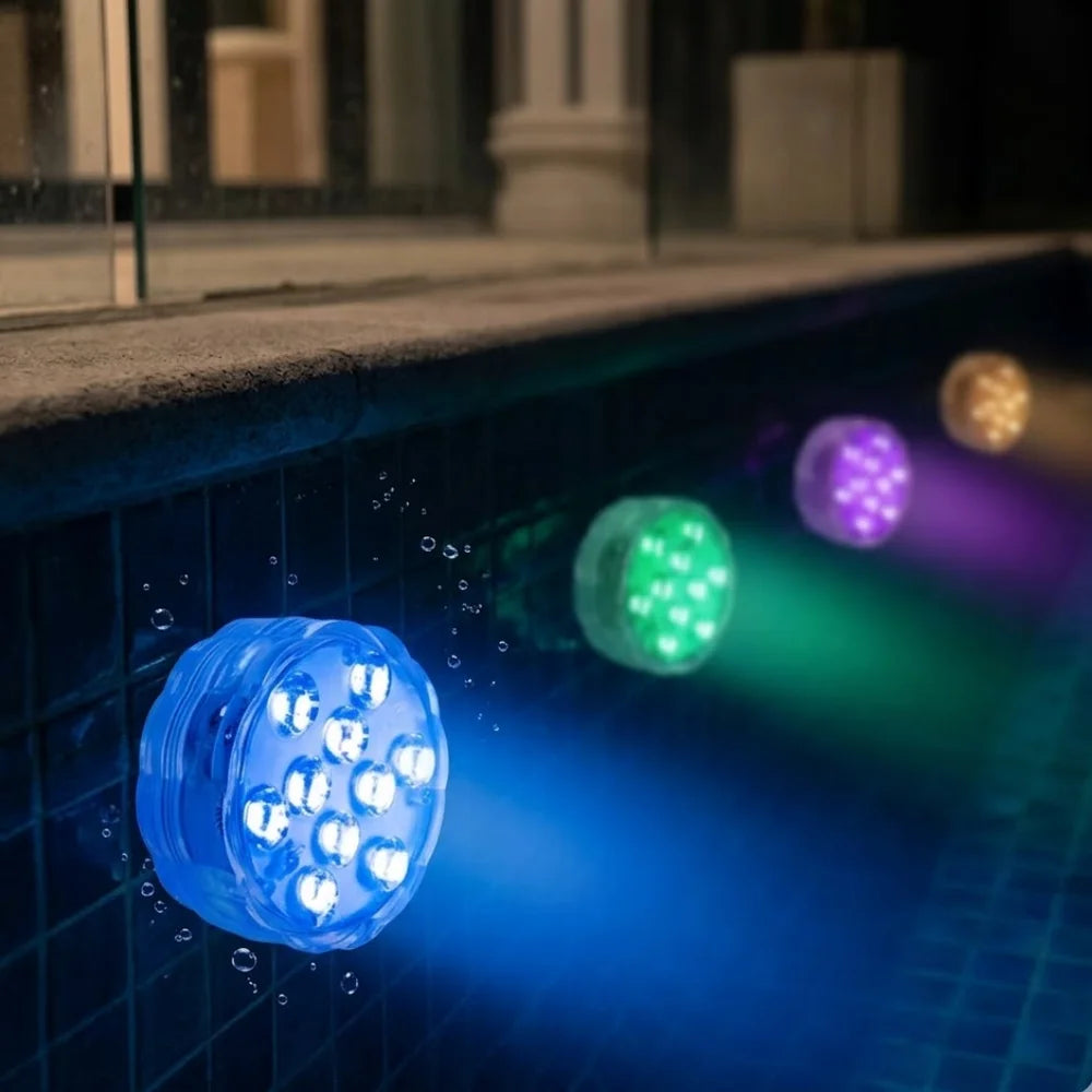 LED Submersible Pool Light RGB IP68 Remote Control - Suction Cup Mount - Tegulane Global