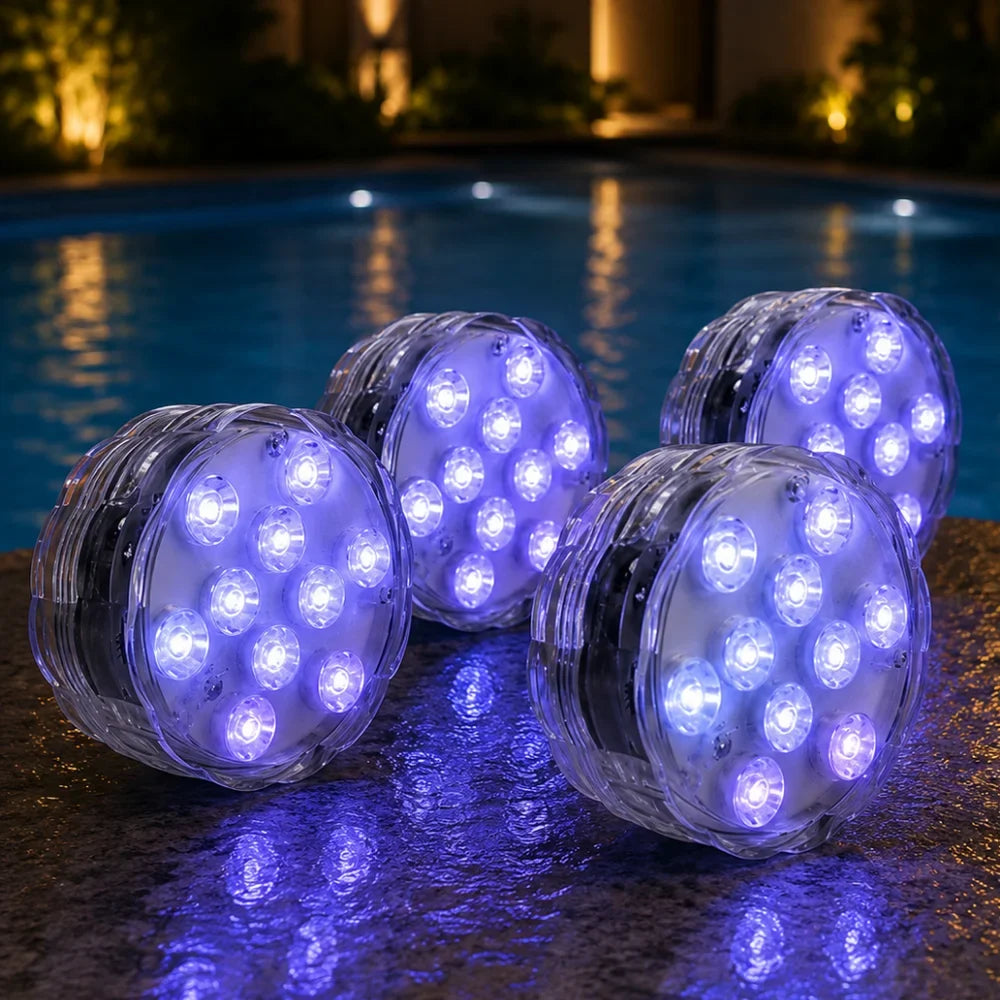 LED Submersible Pool Light RGB IP68 Remote Control - Suction Cup Mount - Tegulane Global