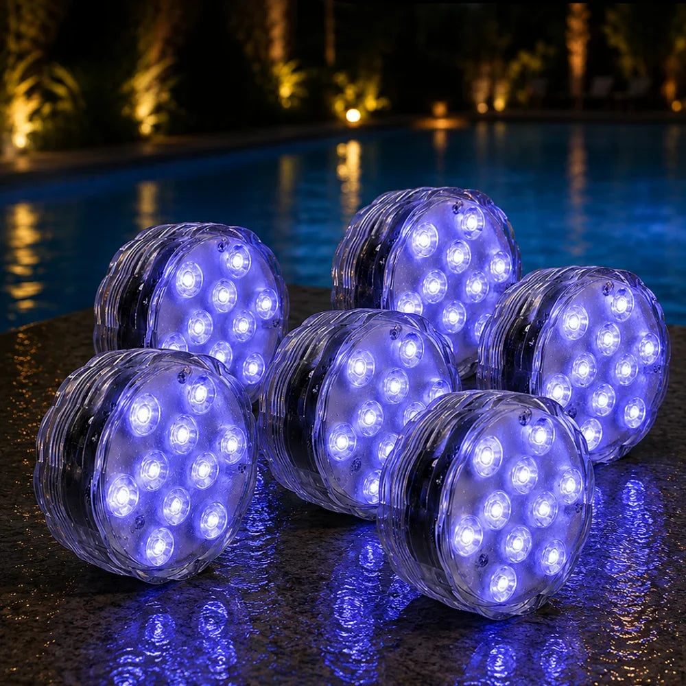 LED Submersible Pool Light RGB IP68 Remote Control - Suction Cup Mount - Tegulane Global