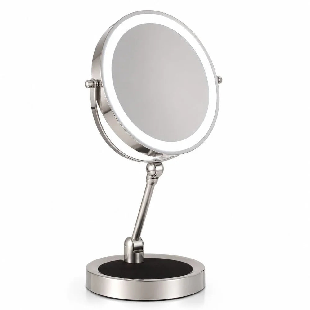 Lighted Tabletop Makeup Mirror 10x Magnifying - Touch Screen Light Control - Tegulane Global
