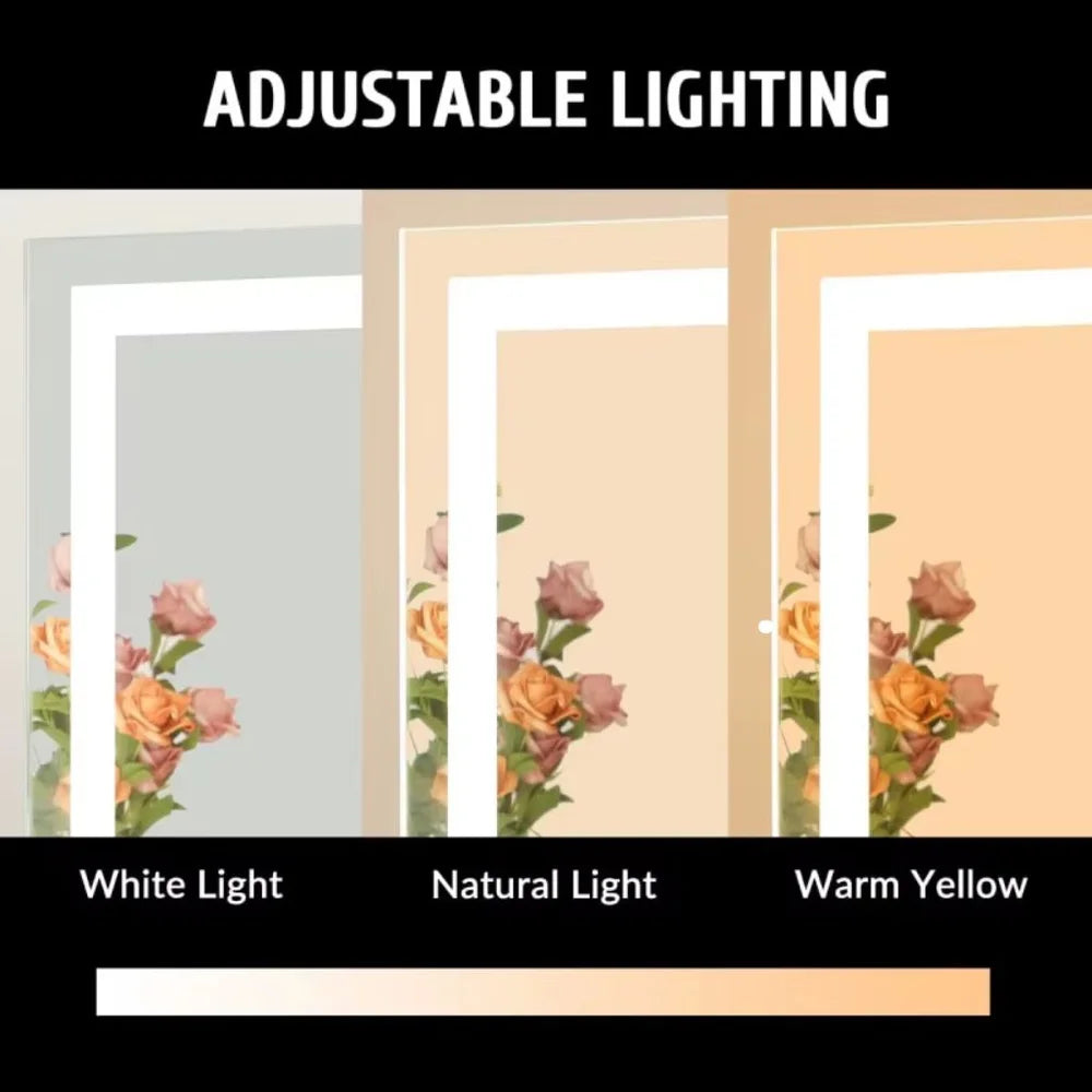 Lighted Vanity Makeup Mirror 3 Colour LED Touch Control 15x Magnifying - Tegulane Global