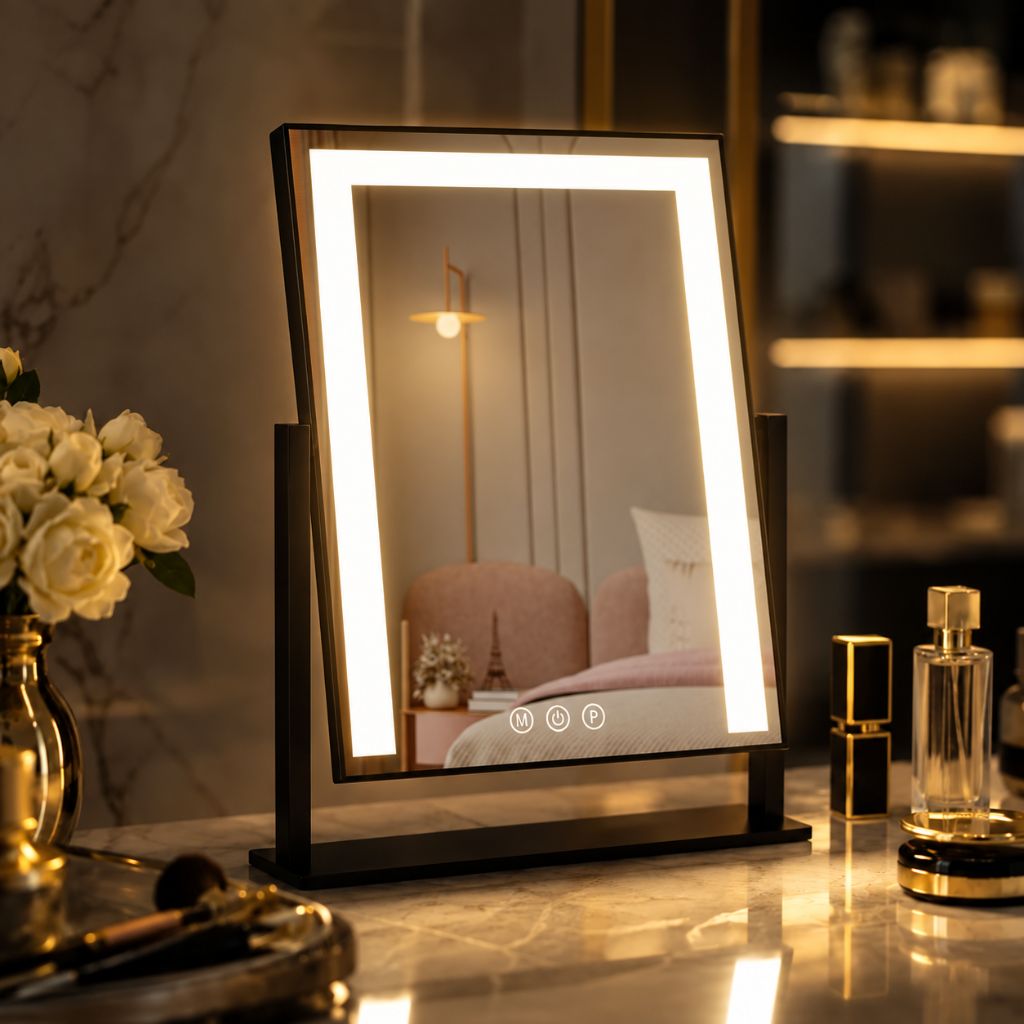 Lighted Vanity Makeup Mirror 3 Colour LED Touch Control 15x Magnifying