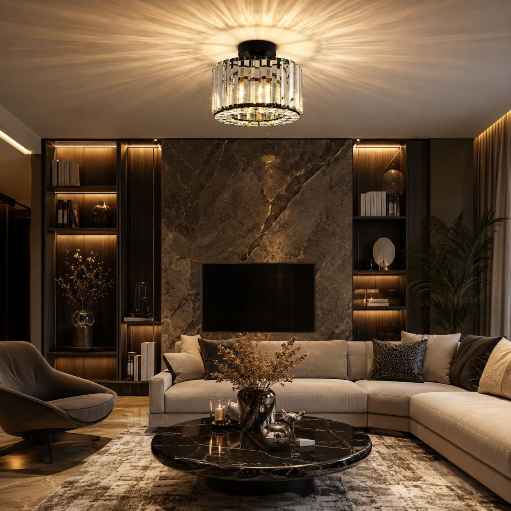 Luxury Crystal Ceiling Lamp – Elegant & Timeless Illumination - Tegulane Global
