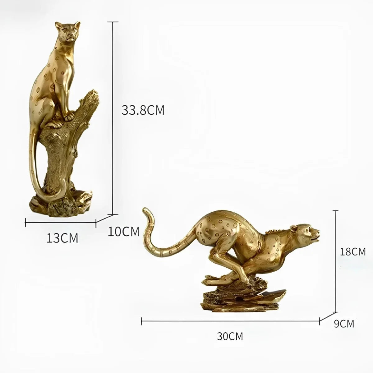 Majestic Golden Leopard Figurine - Tegulane Global