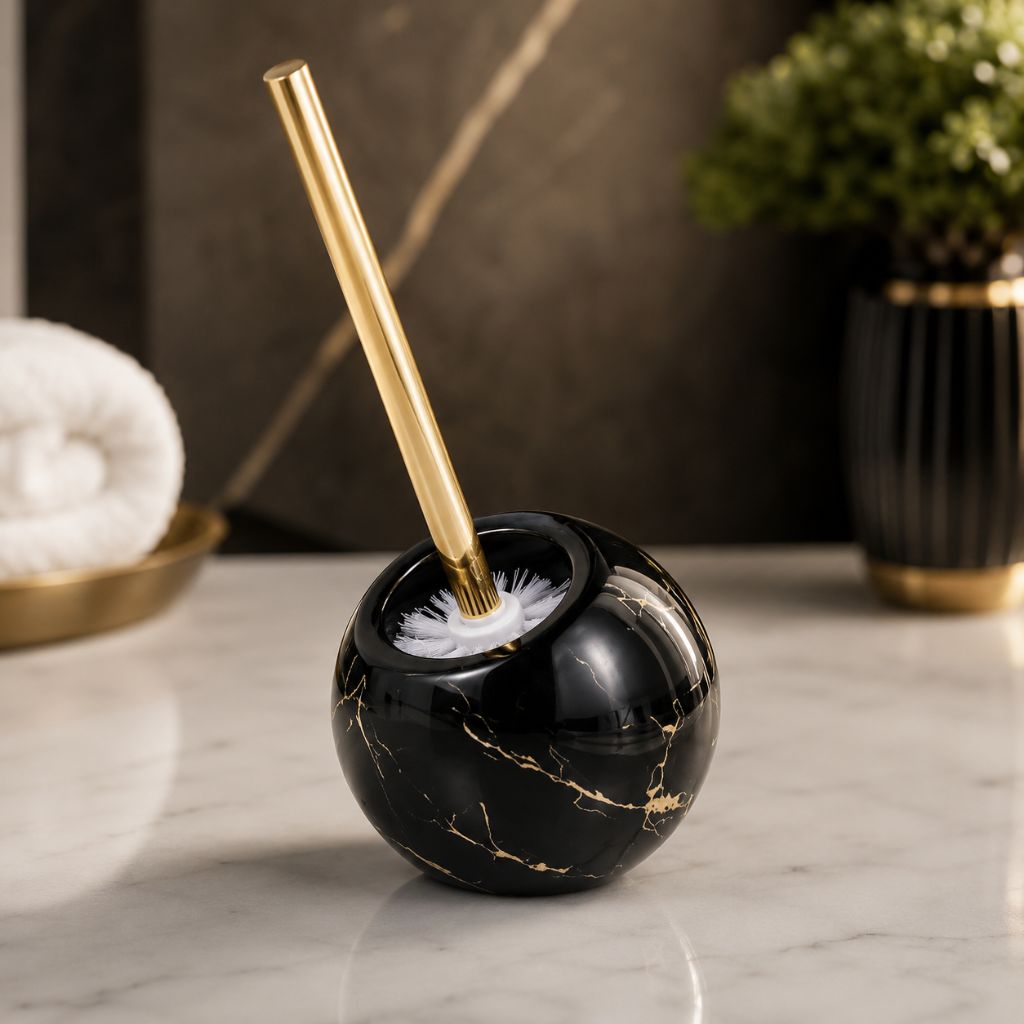 Marble Toilet Brush and Holder - Tegulane Global