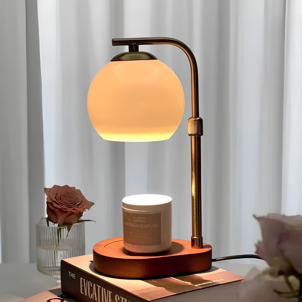Metal and Wood Candle Warmer Lamp - Tegulane Global