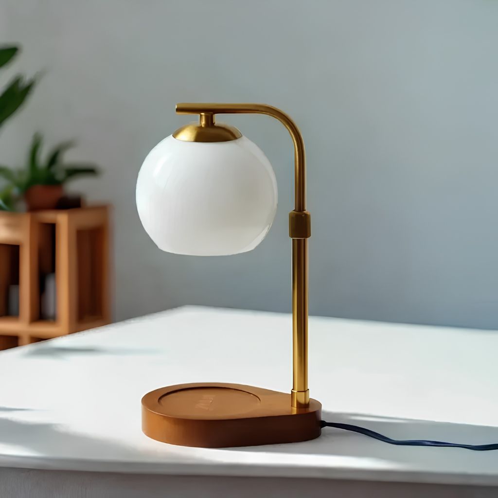 Metal and Wood Candle Warmer Lamp - Tegulane Global