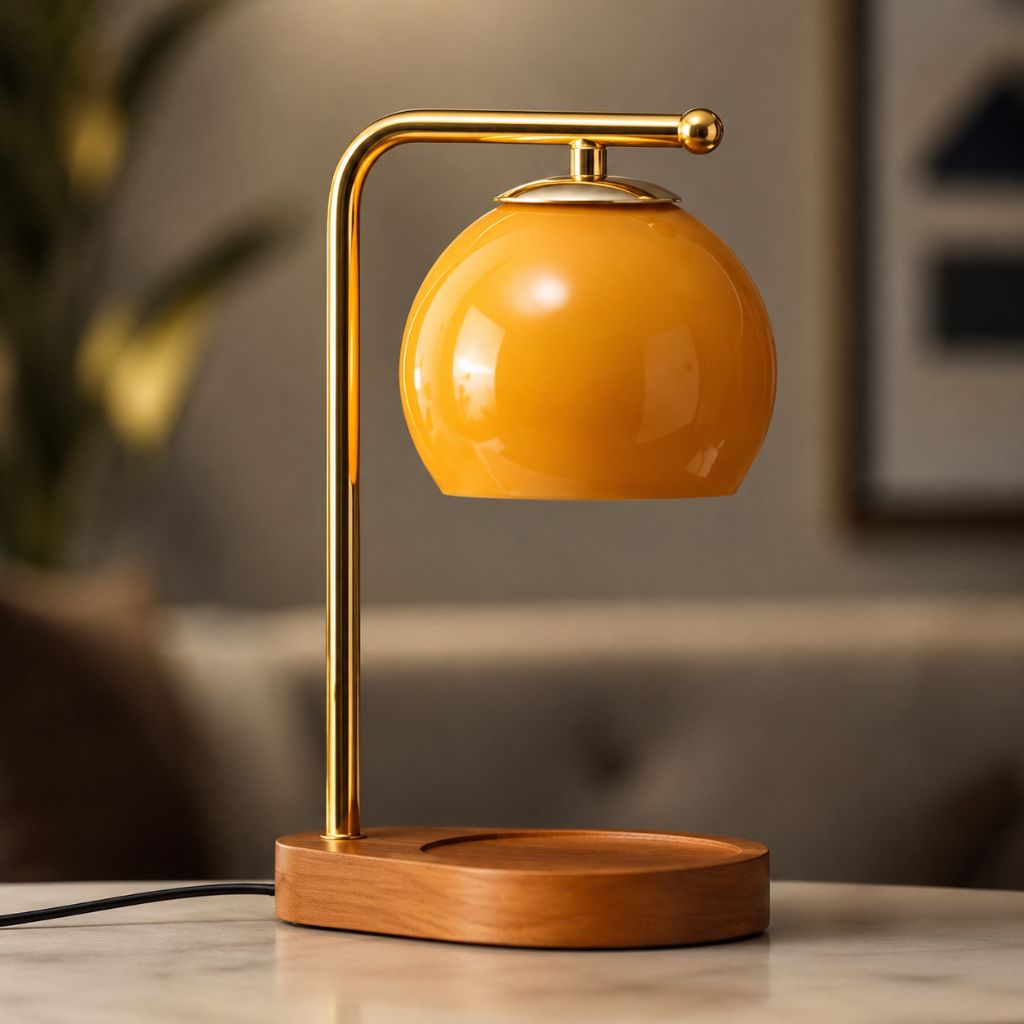 Metal and Wood Candle Warmer Lamp - Tegulane Global