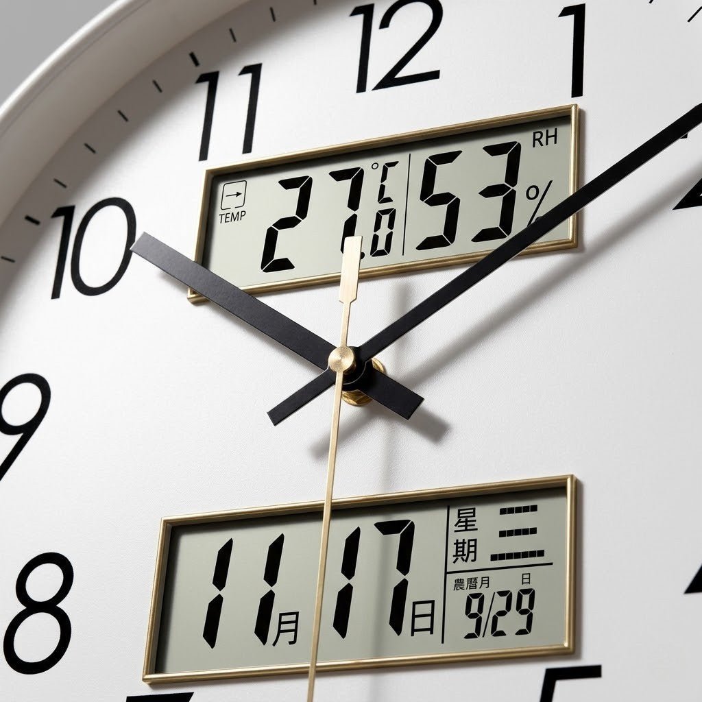 MetroSense 3-in-1 Quiet Wall Clock with Calendar & Thermometer - Tegulane Global