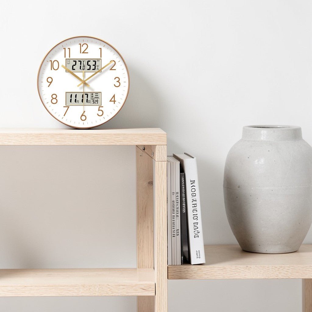 MetroSense 3-in-1 Quiet Wall Clock with Calendar & Thermometer - Tegulane Global