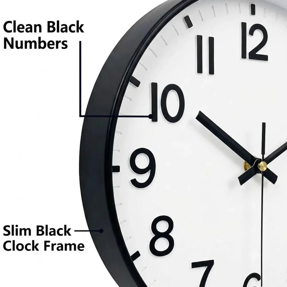 Minimalist White Nordic Wall Clock - Large 3D Arabic Numerals - Tegulane Global