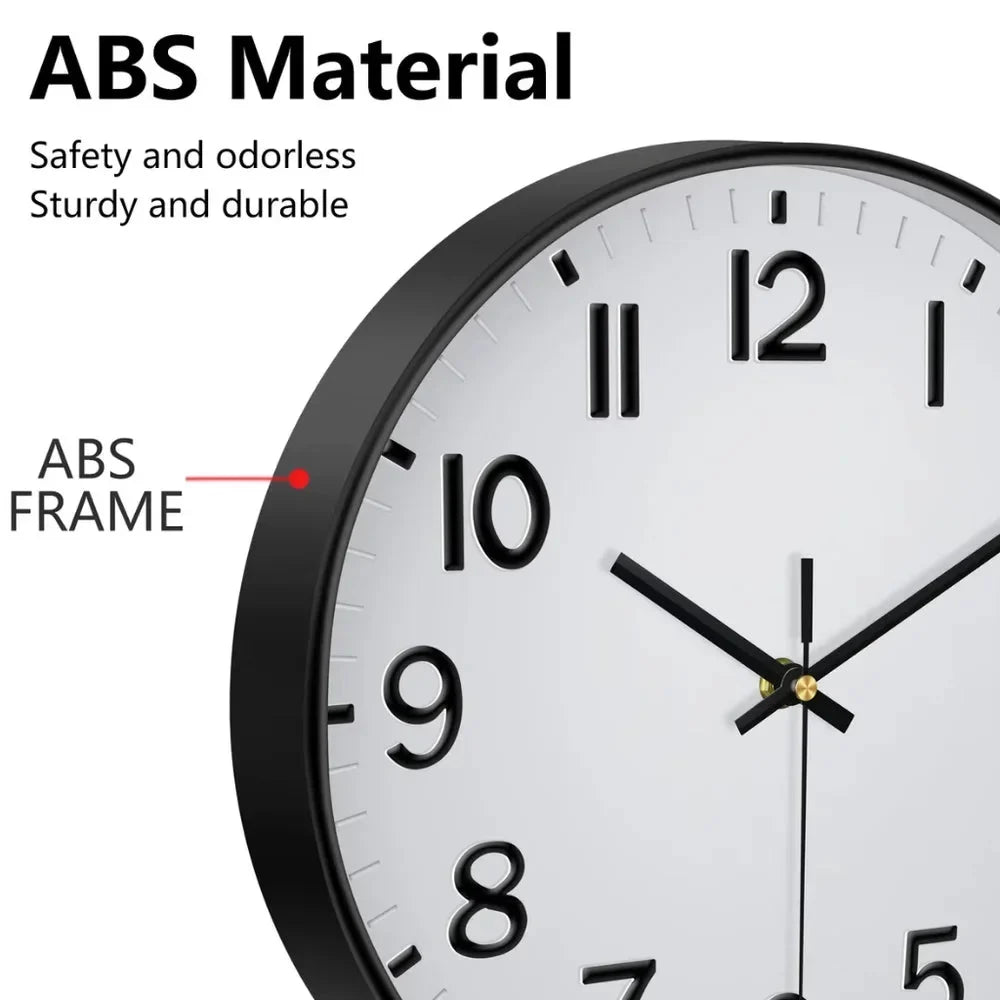 Minimalist White Nordic Wall Clock - Large 3D Arabic Numerals - Tegulane Global