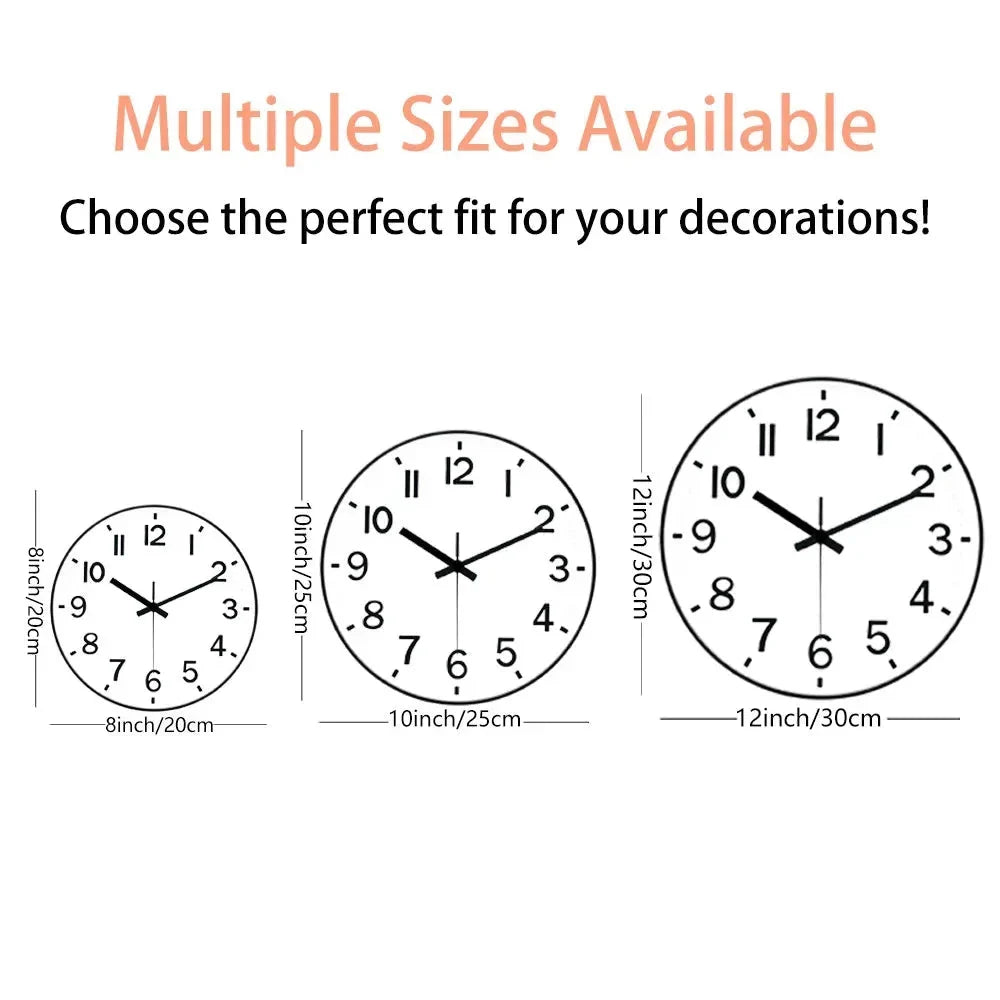 Minimalist White Nordic Wall Clock - Large 3D Arabic Numerals - Tegulane Global