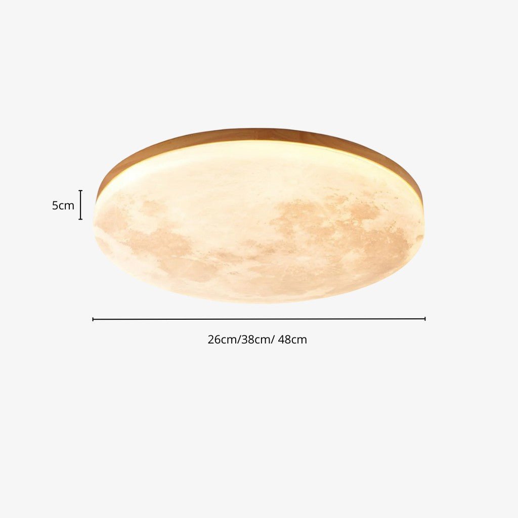 Modern Moon Ceiling Light with Wood Edge - Tegulane Global