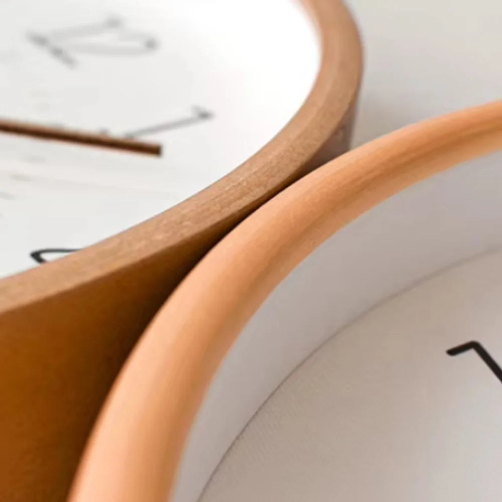 Modern Nordic Wooden Wall Clock Silent Quartz - Tegulane Global
