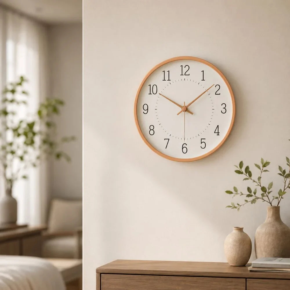 Modern Nordic Wooden Wall Clock Silent Quartz - Tegulane Global