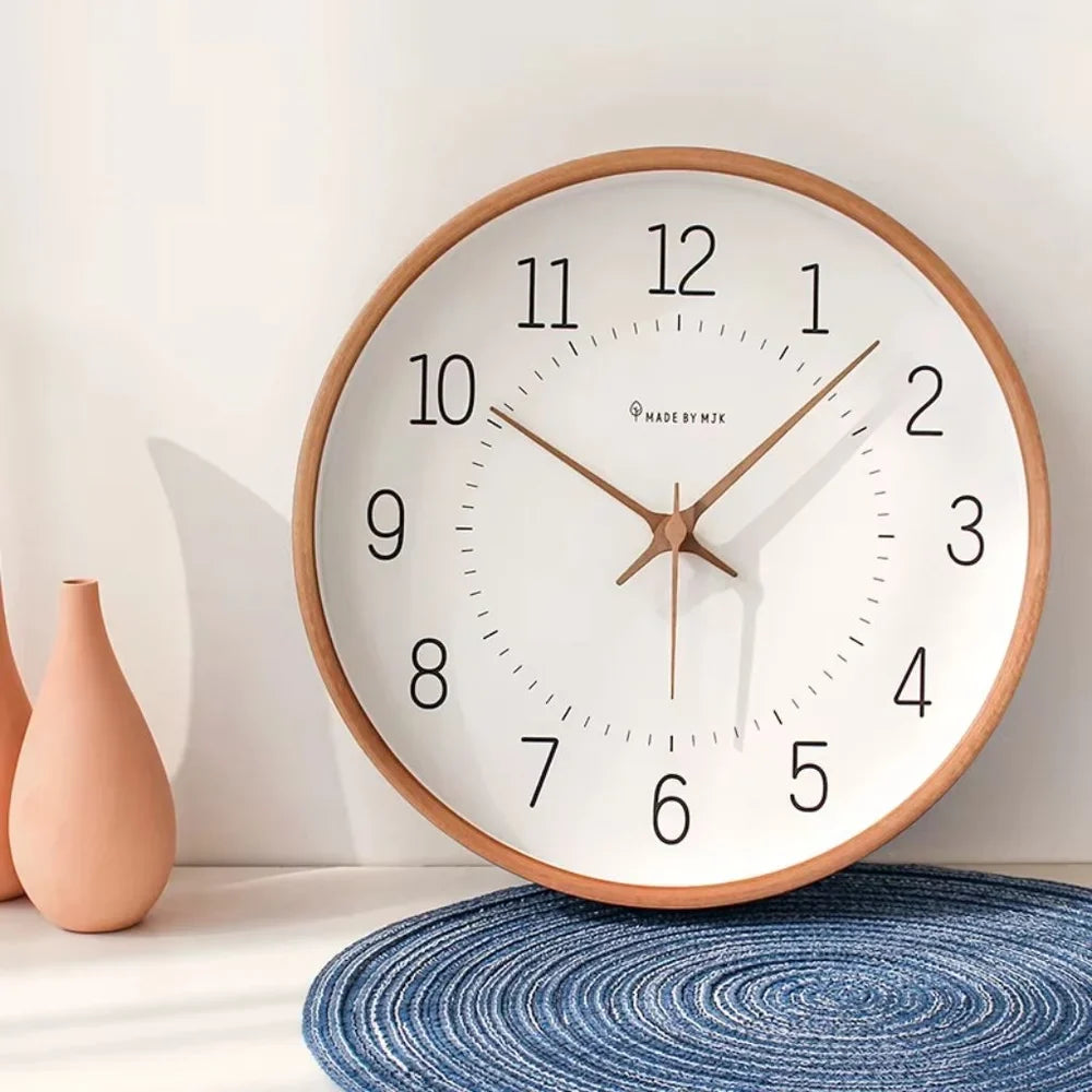 Modern Nordic Wooden Wall Clock Silent Quartz - Tegulane Global