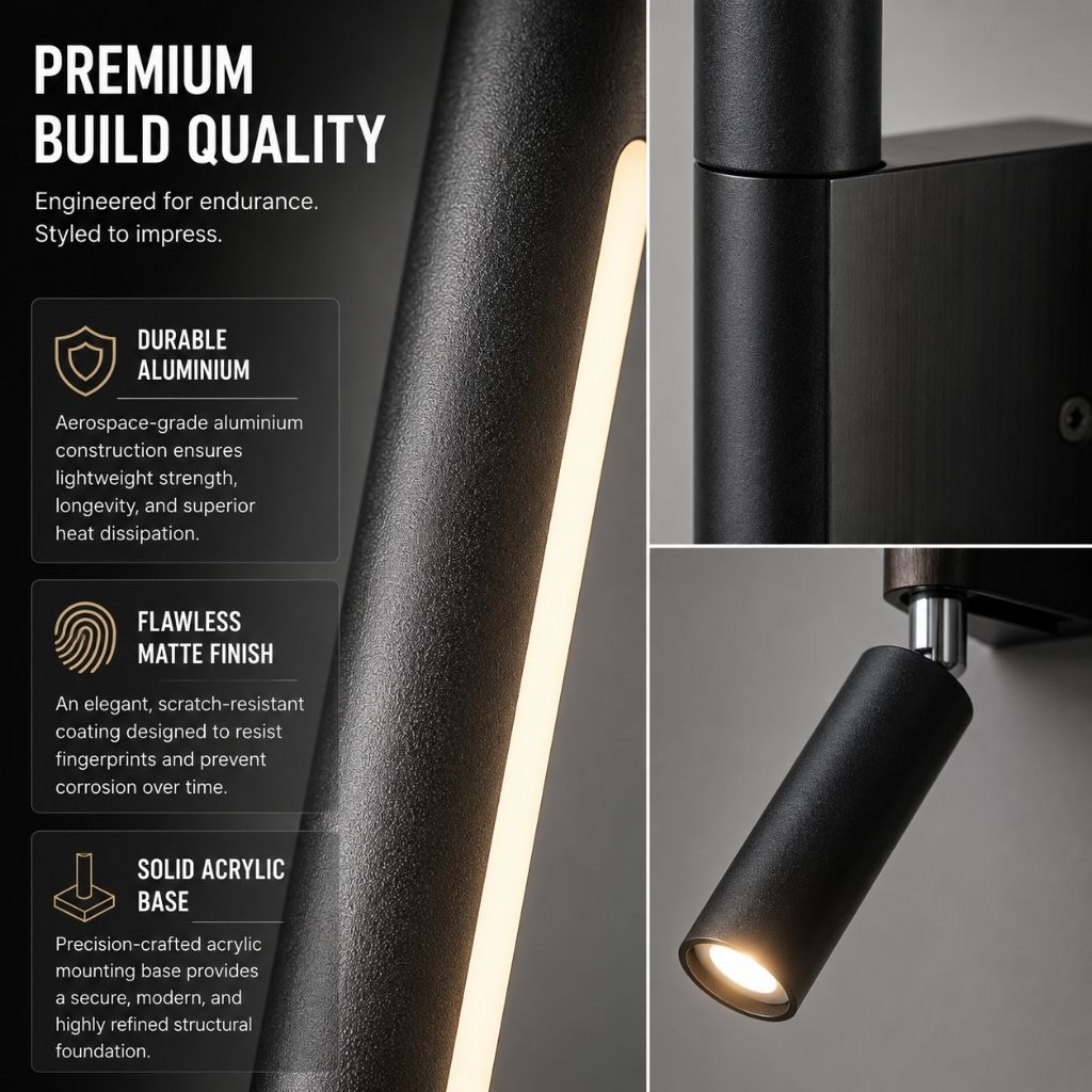 Bedside Wall Light with Adjustable Reading Spotlight