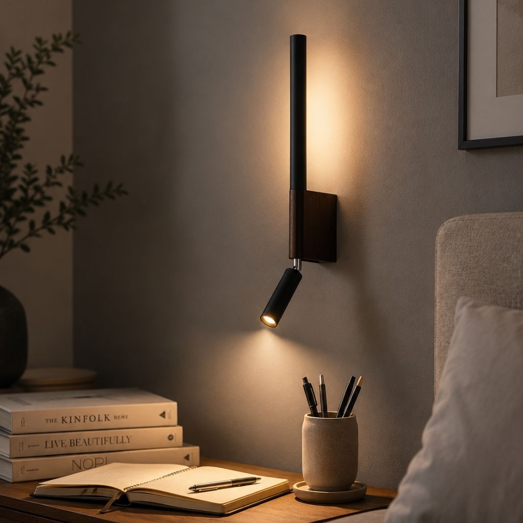 Bedside Wall Light with Adjustable Reading Spotlight