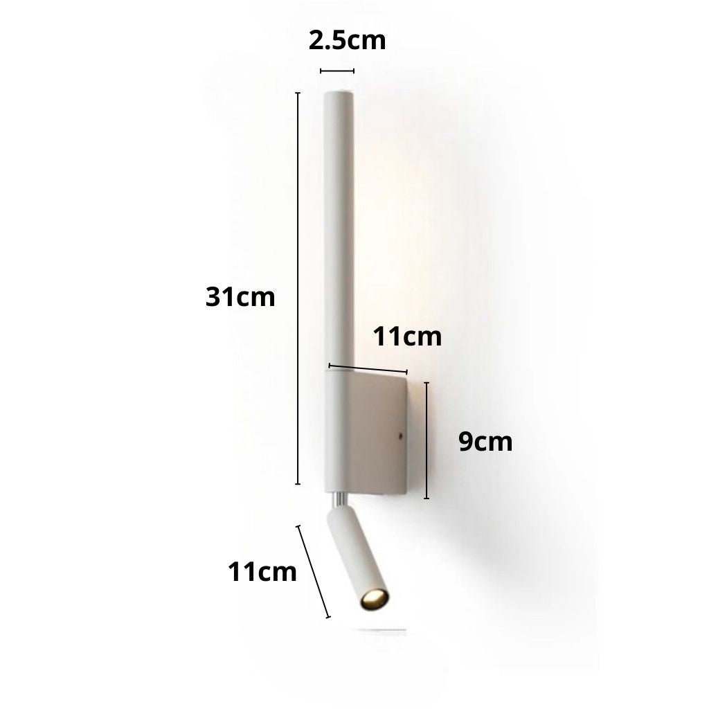 Bedside Wall Light with Adjustable Reading Spotlight