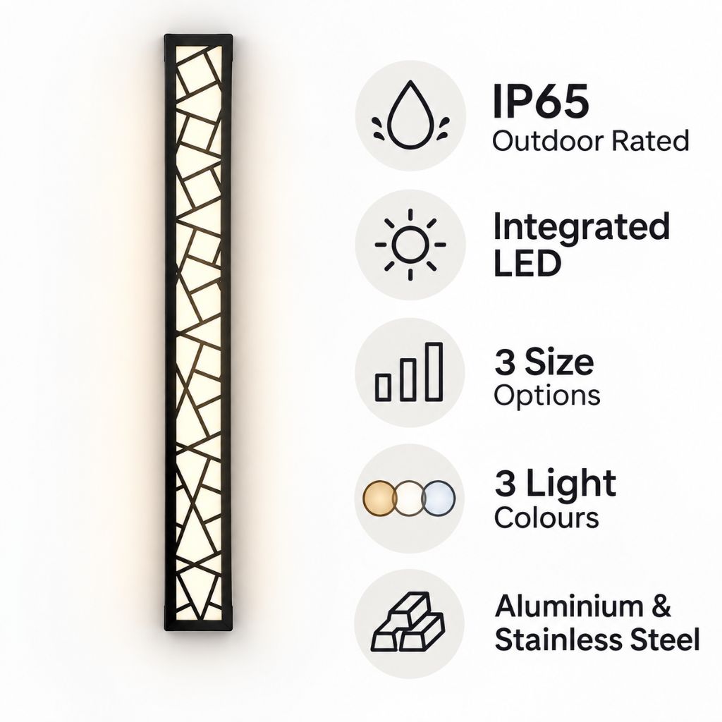 Mosaic Aluminium LED Outdoor Wall Light – IP65 - Tegulane Global