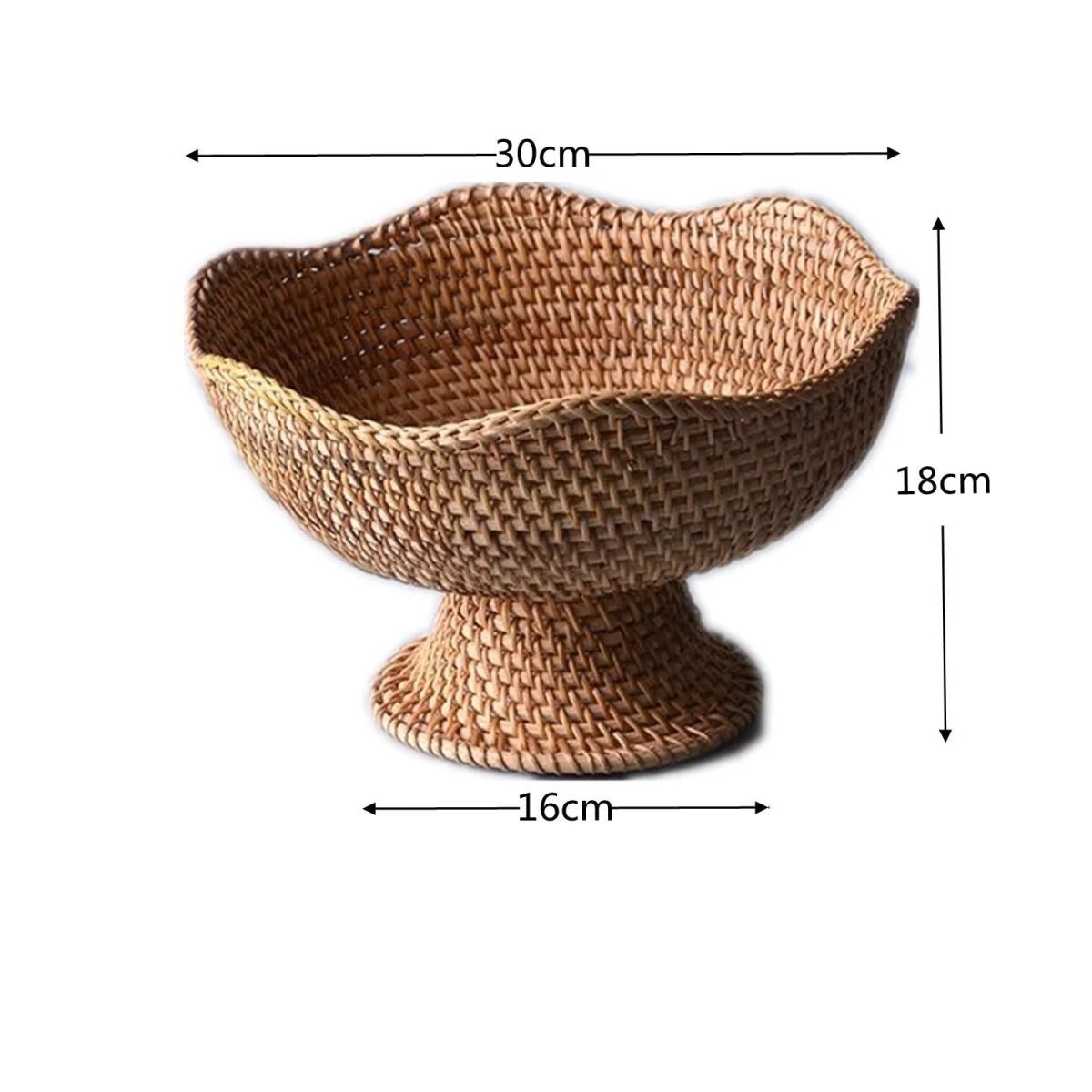 Natural Handwoven Rattan Fruit Basket Bowls - Tegulane Global