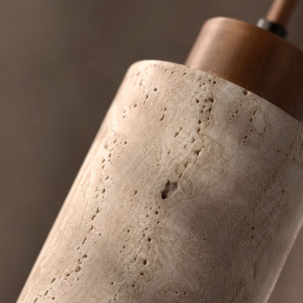 Natural Travertine Stone Pendant Light - Tegulane Global