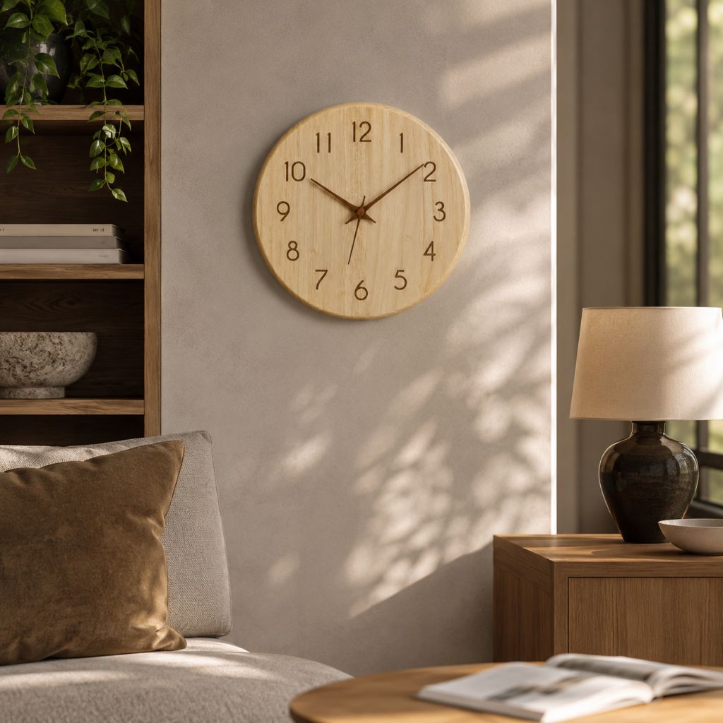 NatureDial Rustic Nordic Silent Wooden Wall Clock - Tegulane Global