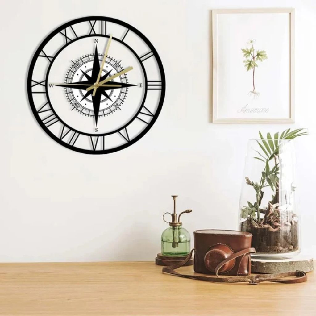 Nautical Compass Wall Clock – Elegant Luxury Design & Precision Craftsmanship - Tegulane Global