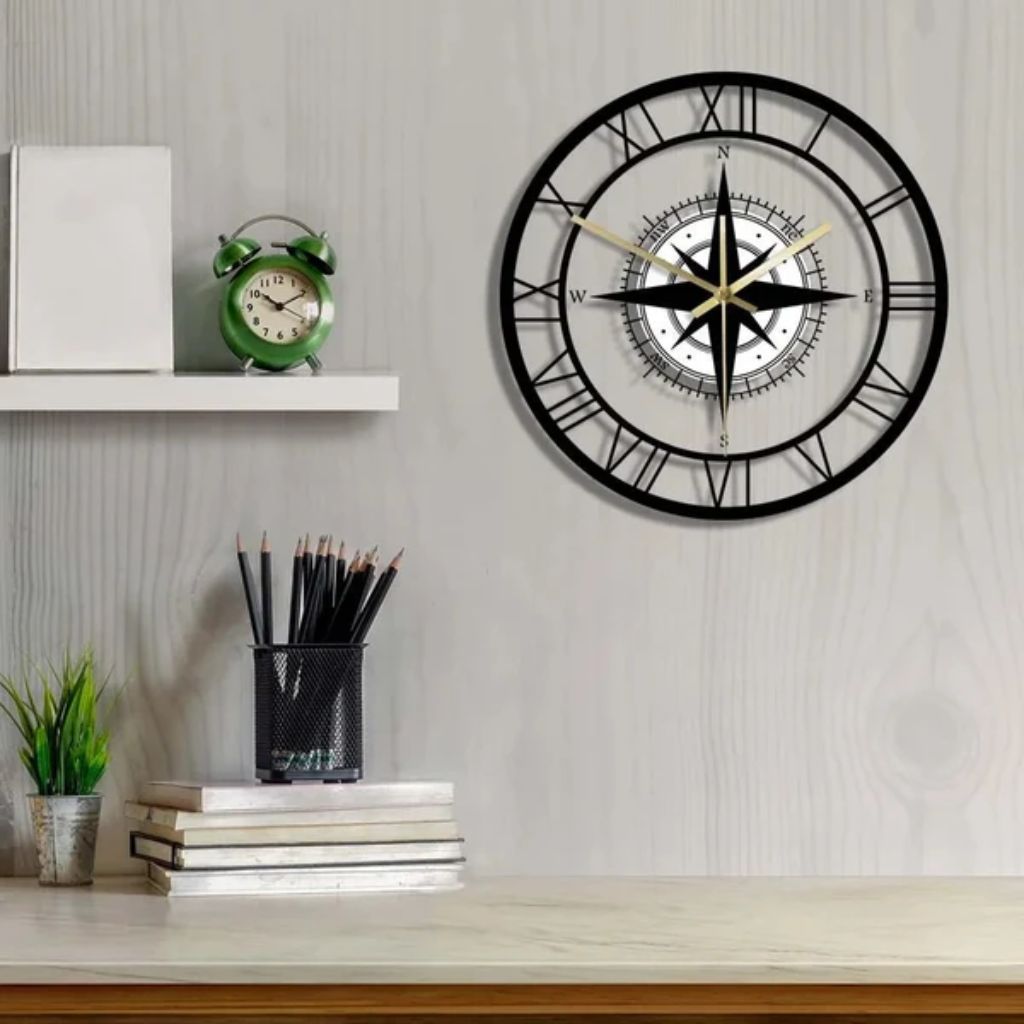 Nautical Compass Wall Clock – Elegant Luxury Design & Precision Craftsmanship - Tegulane Global