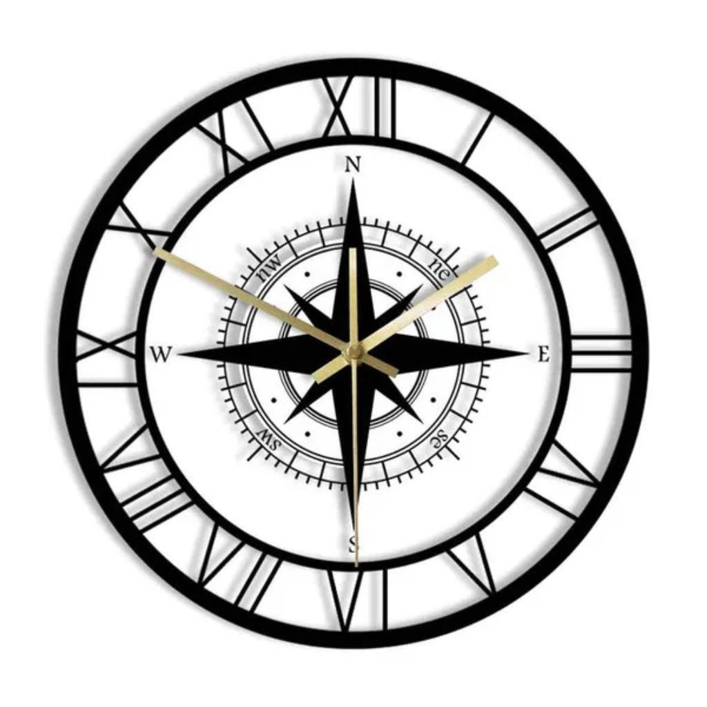 Nautical Compass Wall Clock – Elegant Luxury Design & Precision Craftsmanship - Tegulane Global