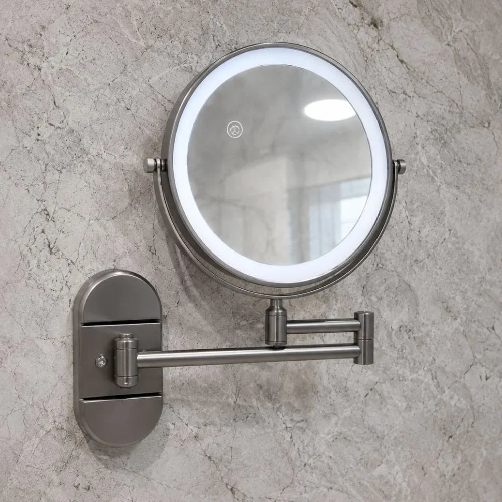 No-Drill Suction Cup Makeup Mirror LED Light with Folding Arm - Tegulane Global