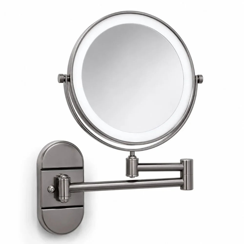 No-Drill Suction Cup Makeup Mirror LED Light with Folding Arm - Tegulane Global