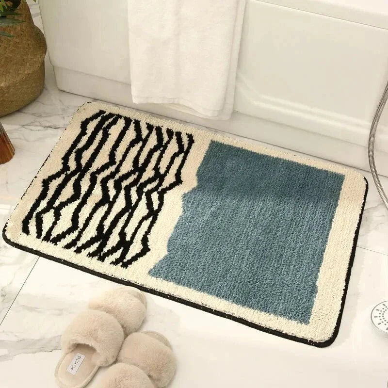Nordic Abstract Bath Mat – Hand-Crafted - Tegulane Global